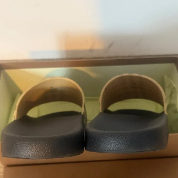 Burberry Beige and Black Check Slides - Picture 4 of 5